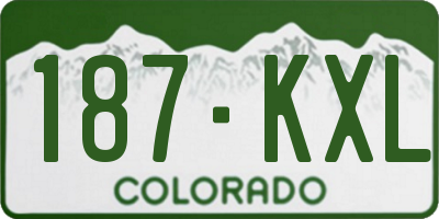 CO license plate 187KXL