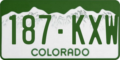 CO license plate 187KXW