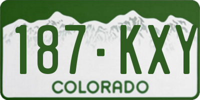 CO license plate 187KXY