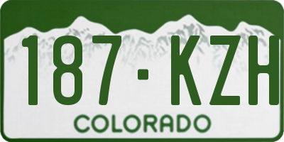 CO license plate 187KZH