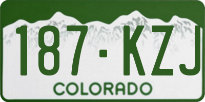 CO license plate 187KZJ