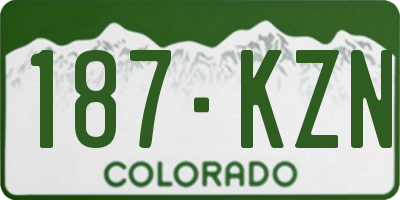CO license plate 187KZN