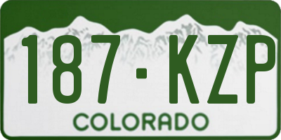 CO license plate 187KZP