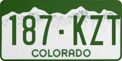 CO license plate 187KZT