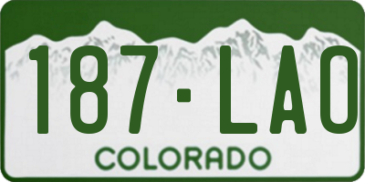 CO license plate 187LAO