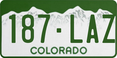 CO license plate 187LAZ