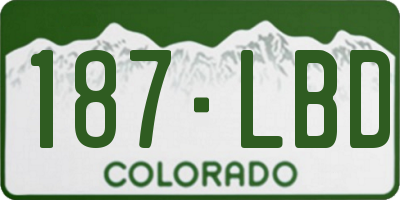 CO license plate 187LBD