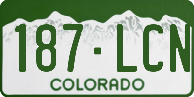 CO license plate 187LCN