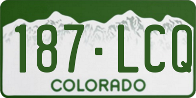 CO license plate 187LCQ