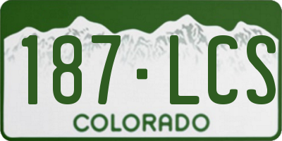 CO license plate 187LCS