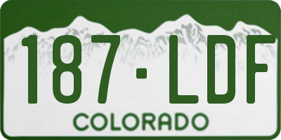 CO license plate 187LDF