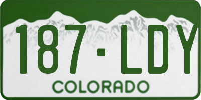 CO license plate 187LDY