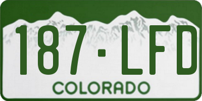 CO license plate 187LFD