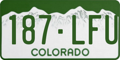CO license plate 187LFU
