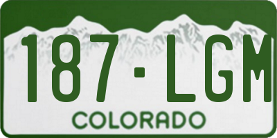 CO license plate 187LGM