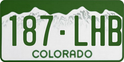 CO license plate 187LHB