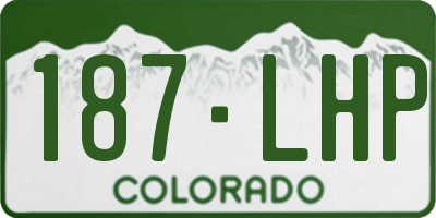 CO license plate 187LHP