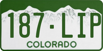 CO license plate 187LIP