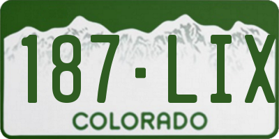 CO license plate 187LIX