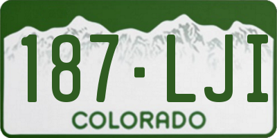 CO license plate 187LJI