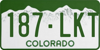 CO license plate 187LKT
