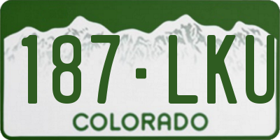 CO license plate 187LKU
