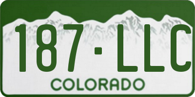 CO license plate 187LLC