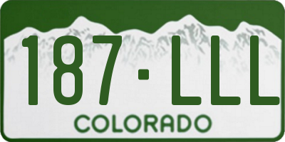 CO license plate 187LLL