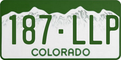 CO license plate 187LLP