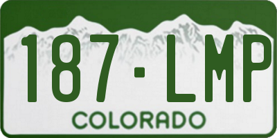 CO license plate 187LMP