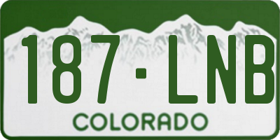 CO license plate 187LNB
