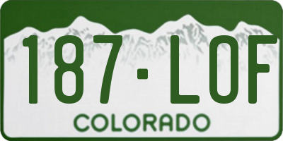 CO license plate 187LOF