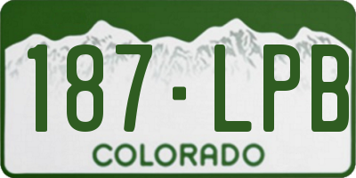 CO license plate 187LPB