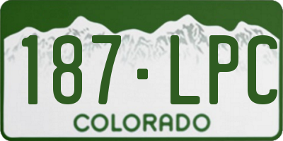 CO license plate 187LPC