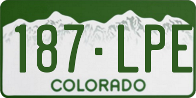 CO license plate 187LPE