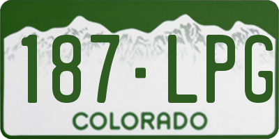 CO license plate 187LPG