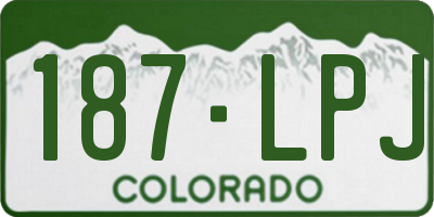 CO license plate 187LPJ