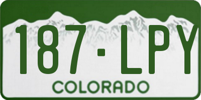 CO license plate 187LPY