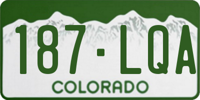 CO license plate 187LQA