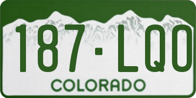 CO license plate 187LQO