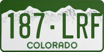 CO license plate 187LRF