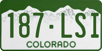 CO license plate 187LSI