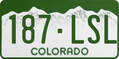 CO license plate 187LSL