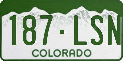 CO license plate 187LSN