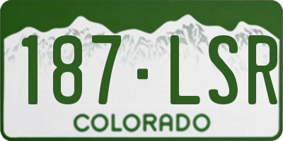 CO license plate 187LSR