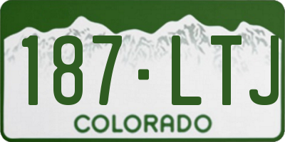 CO license plate 187LTJ