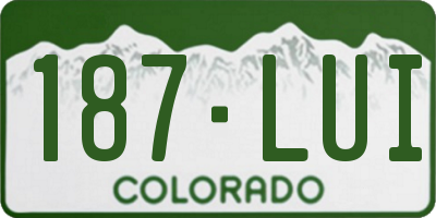 CO license plate 187LUI