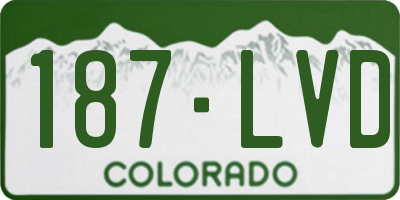 CO license plate 187LVD