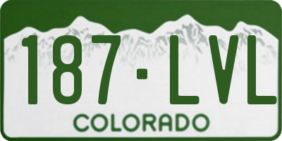 CO license plate 187LVL