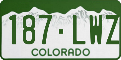 CO license plate 187LWZ
